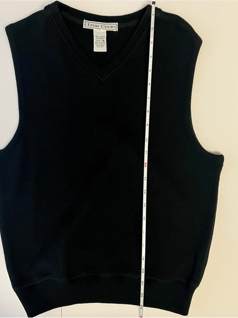 Vintage Golf Womens Sweater Vest Black V-Neck Sleeveless Medium Izod Club - Picture 6 of 6